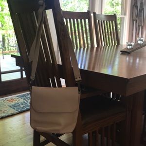 Blush pink pebble leather purse, adjustable strap